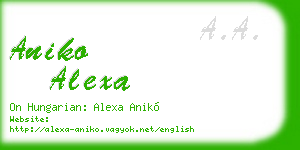 aniko alexa business card
