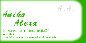 aniko alexa business card